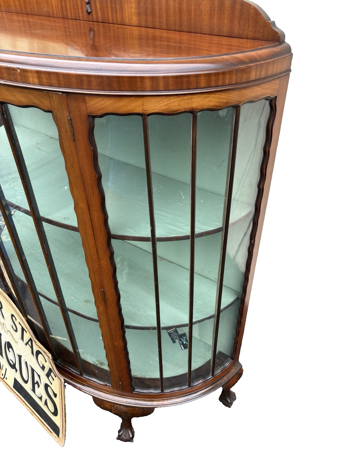 66750 Claw Foot  Mahogany Curio China Cabinet