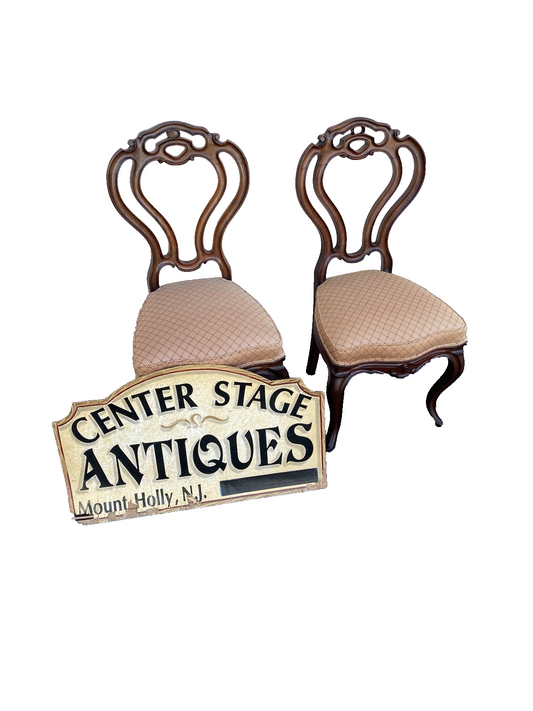 66456 Pair Antique Victorian Side Chair s