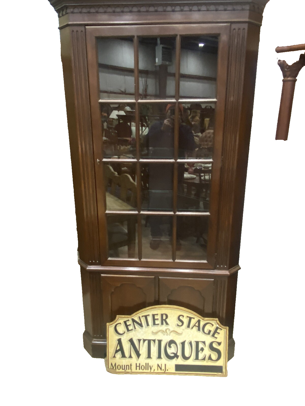 65051 Custom Hand Made Mahogany Corner China Cabinet Curio