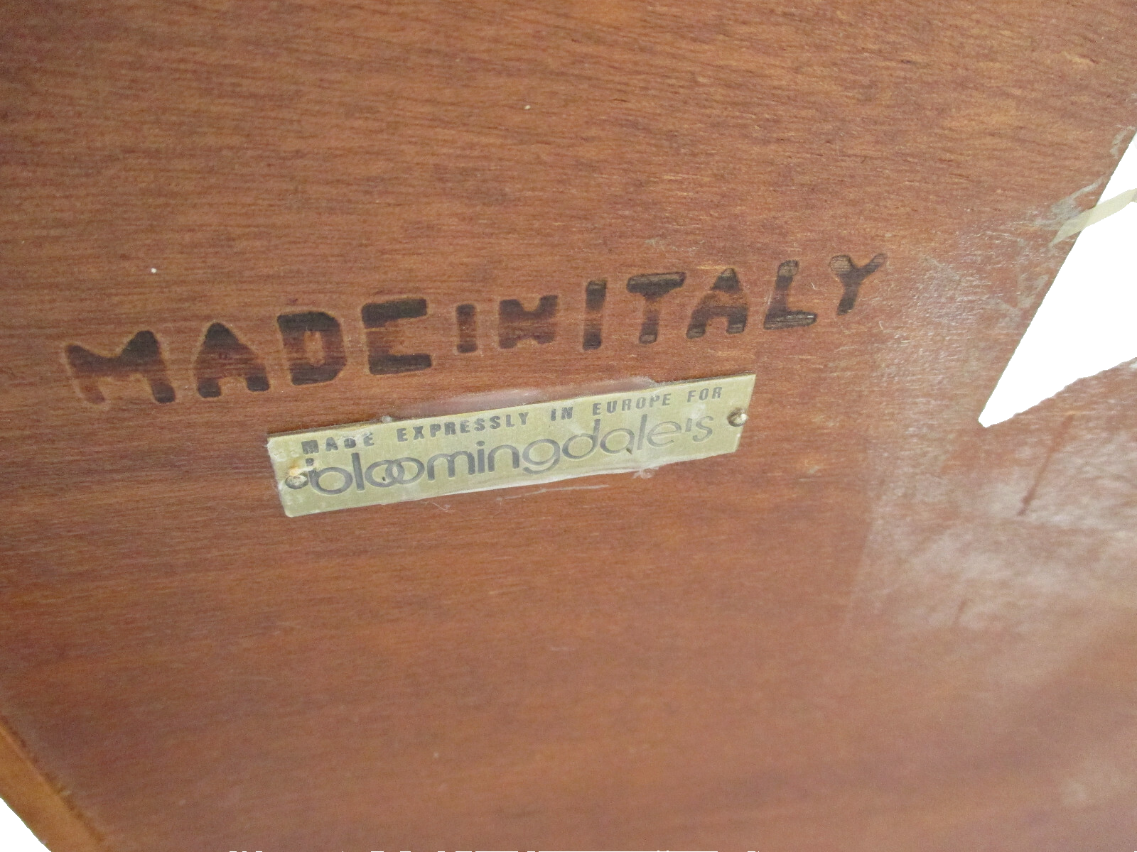 62986  Marble Top BLOOMINGDALES Nightstand End Table Stand