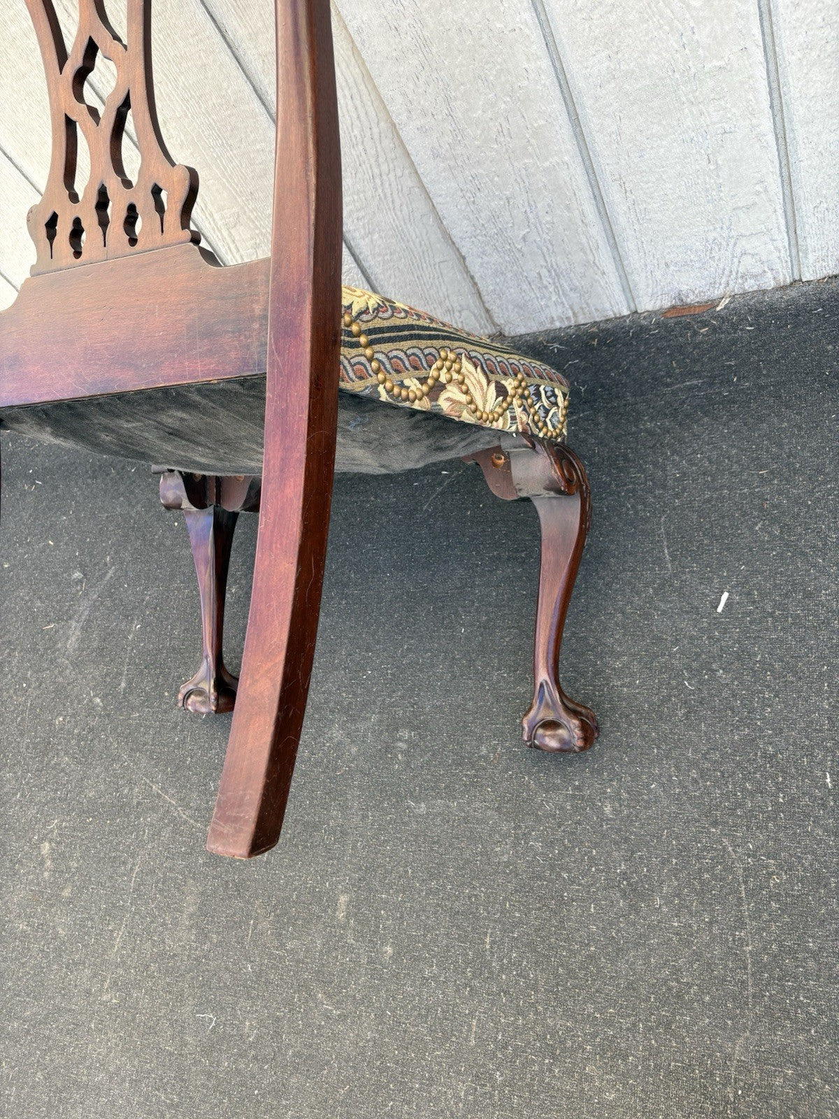 66710 Mahogany Chippendale Claw Foot Side Chair