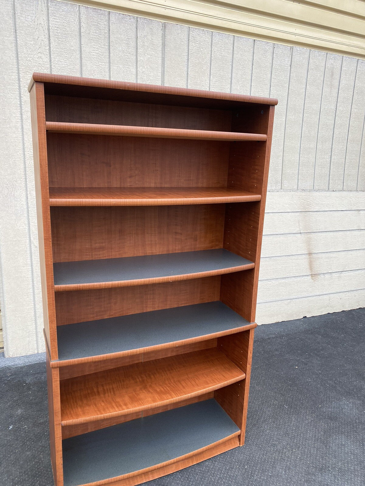 66355 ES: Modern Bookcase Curio Cabinet Reversable Shelves  Black or wood color