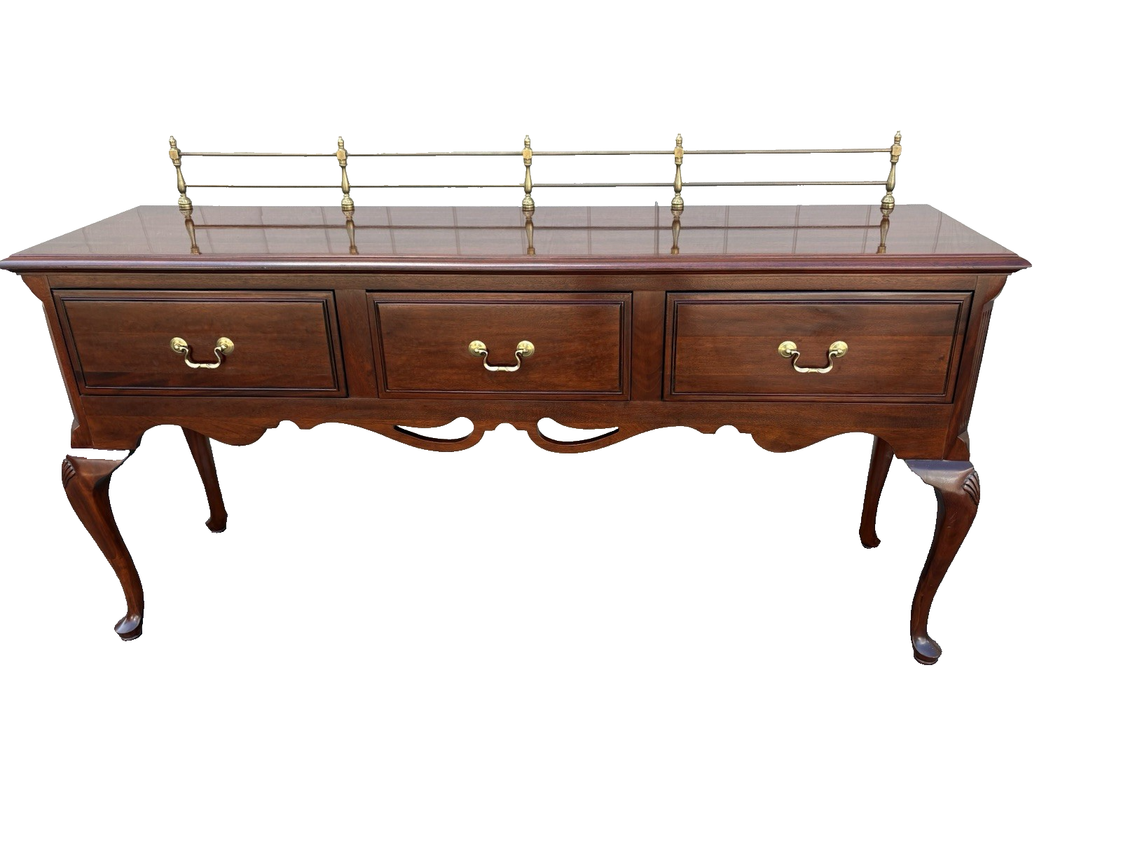 66972   Davis Furniture Buffet Sideboard Server Cabinet with Brass Gallery