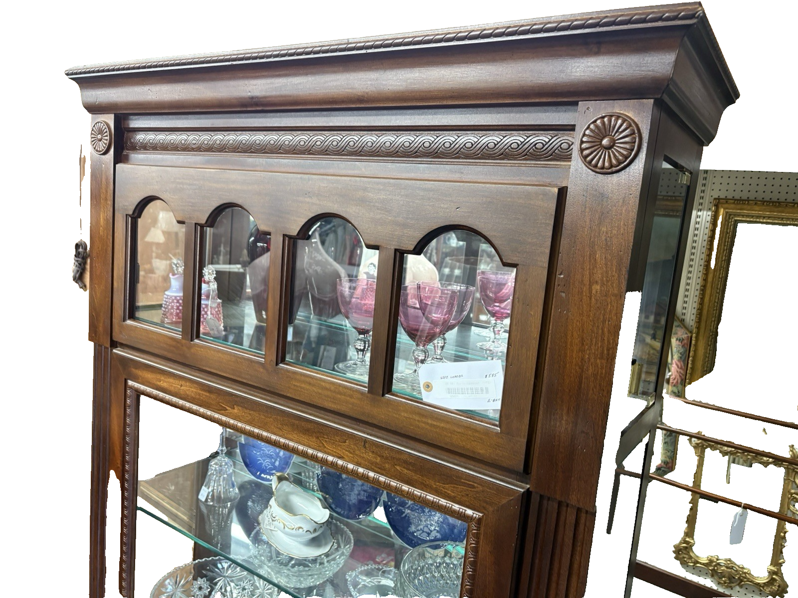 65094    Mahogany Side Loading Curio China Cabinet