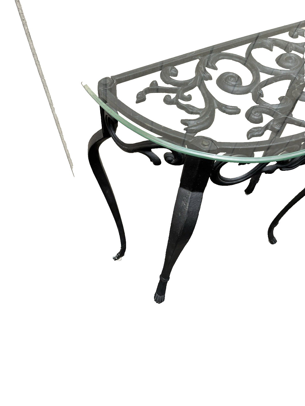 66790 Glass Top Iron Console Hall Table Stand