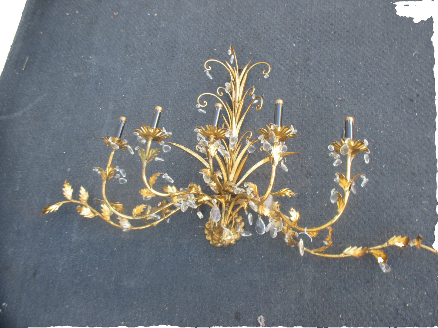 64002   Mid Century Decorator Wall Sconce with Prisms