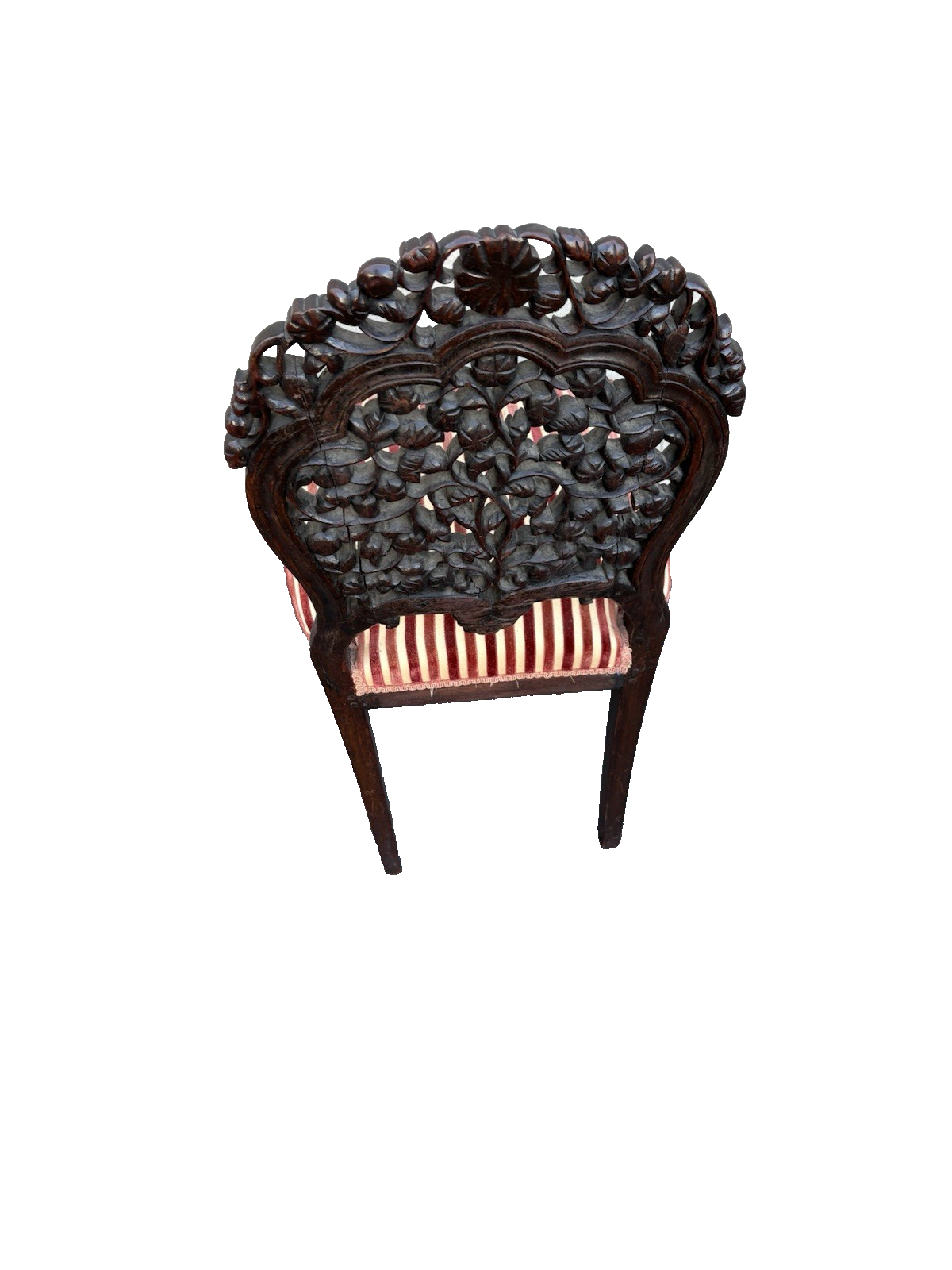 00001 ANTIQUE Oriental Hand carved Side Chair