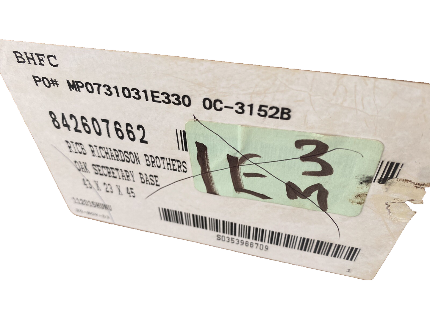 65784  Solid Oak Secretary  Desk RICHARDSON Furniture   with Bookcase Top