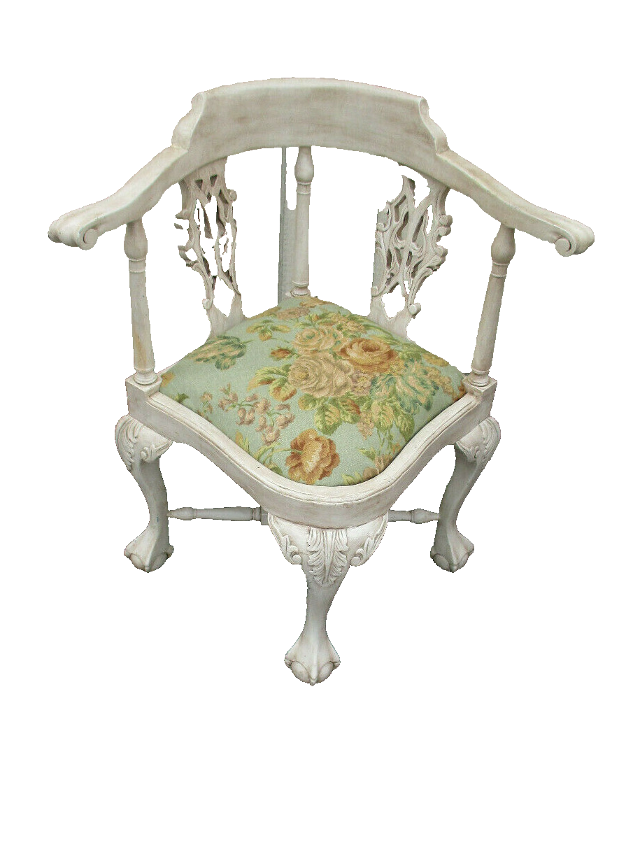 63183 Decorator Shabby Chippendale Corner Chair Chippendale Claw Feet