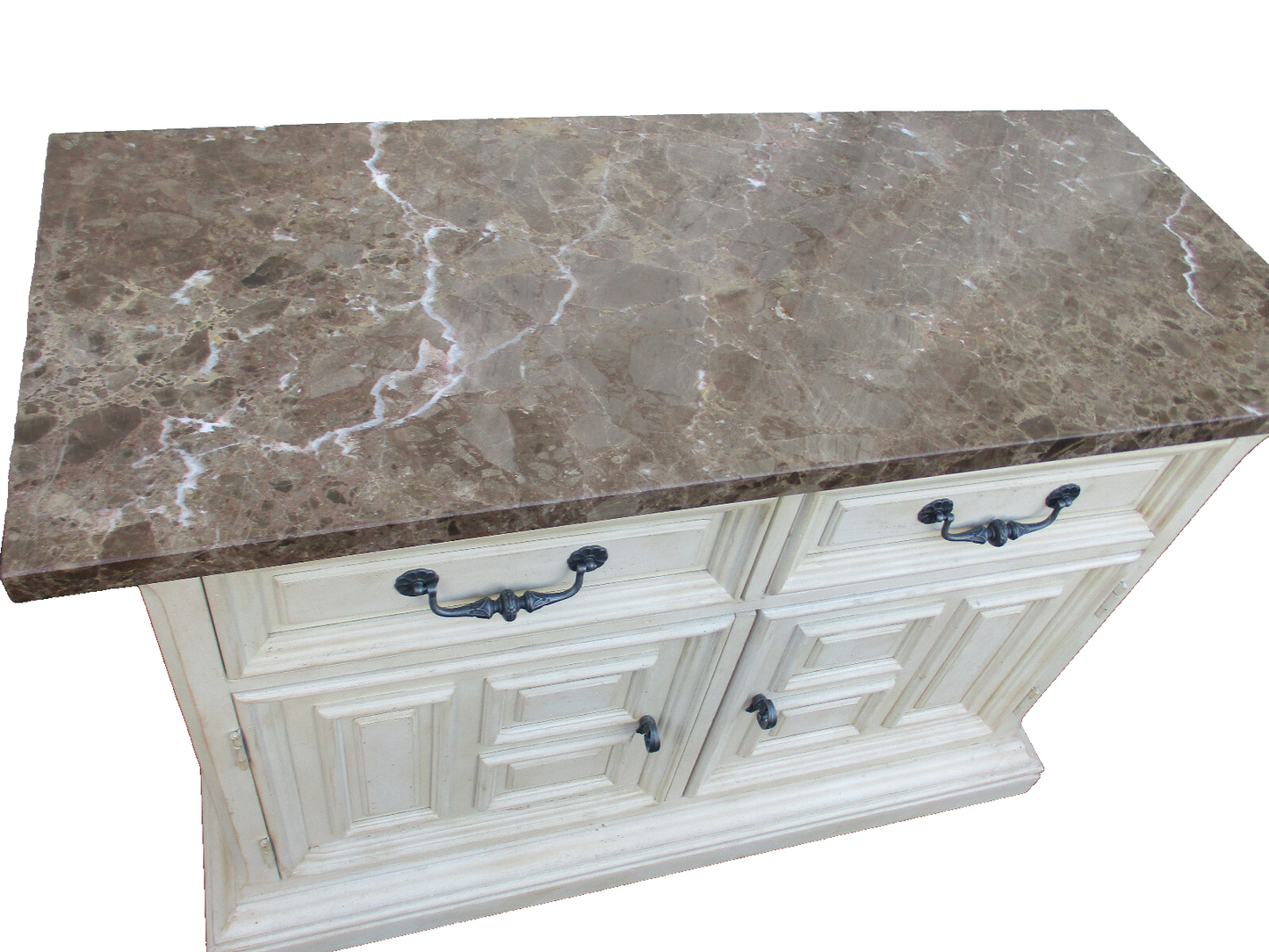 63877  PAIR Marble Top  DREXEL HERITAGE  Server Bachelor  Chest Nightstand s