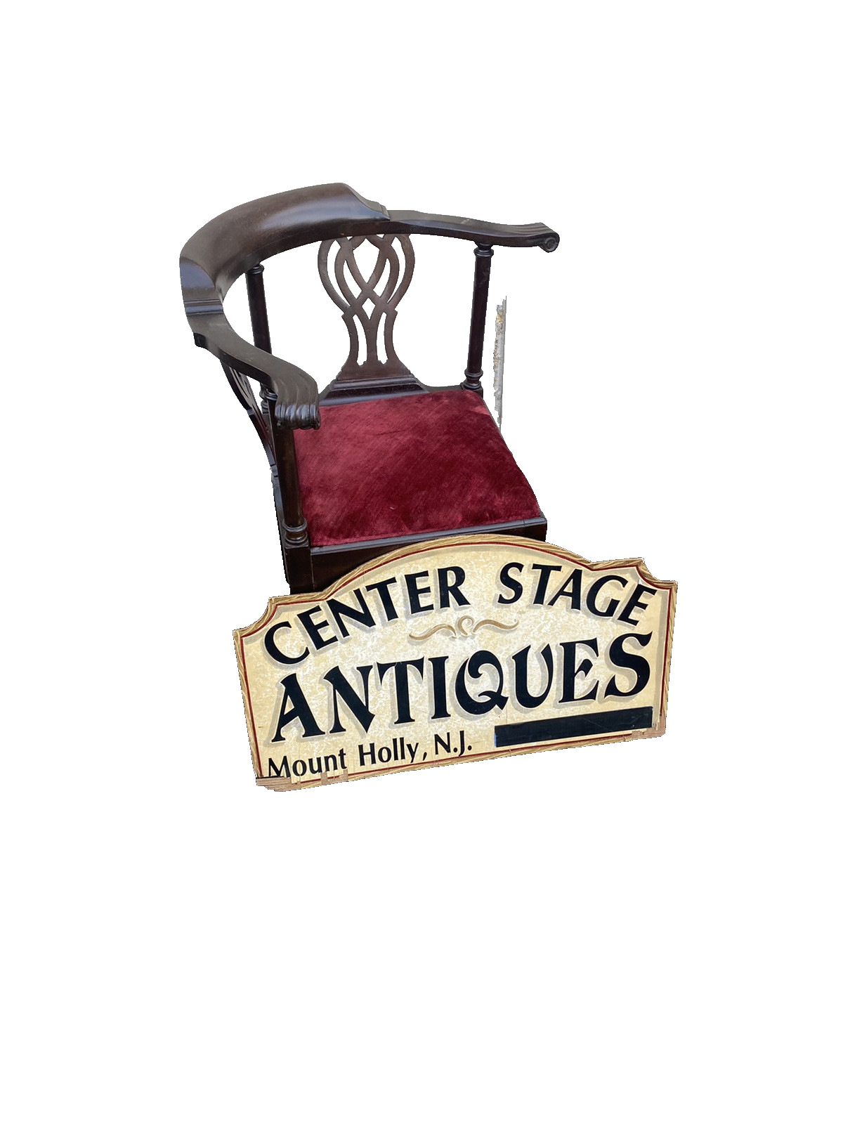 65848   Solid Mahogany Chippendale Corner Chair