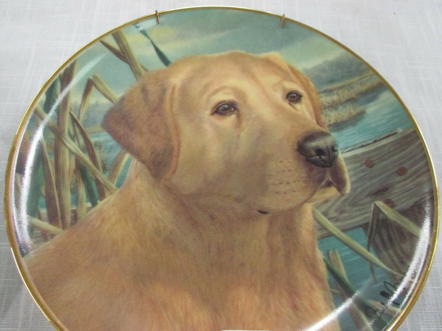 ES Set of 5 FRANKLIN MINT  Dog Porcelain Plates  8" diameter