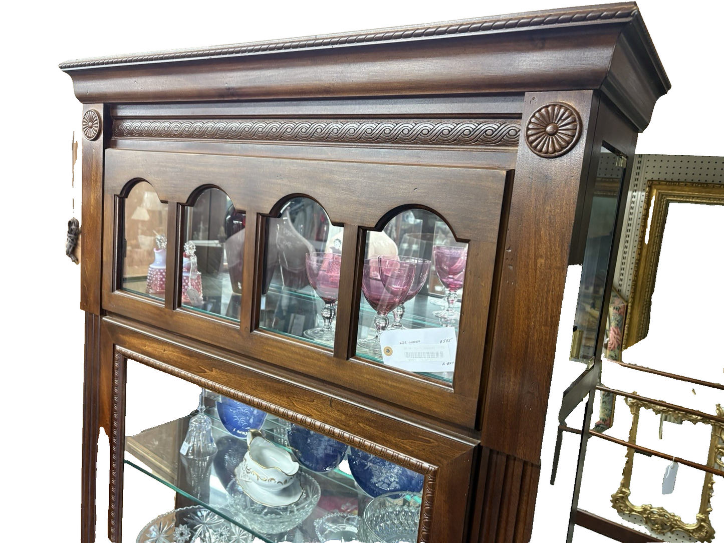 65094    Mahogany Side Loading Curio China Cabinet