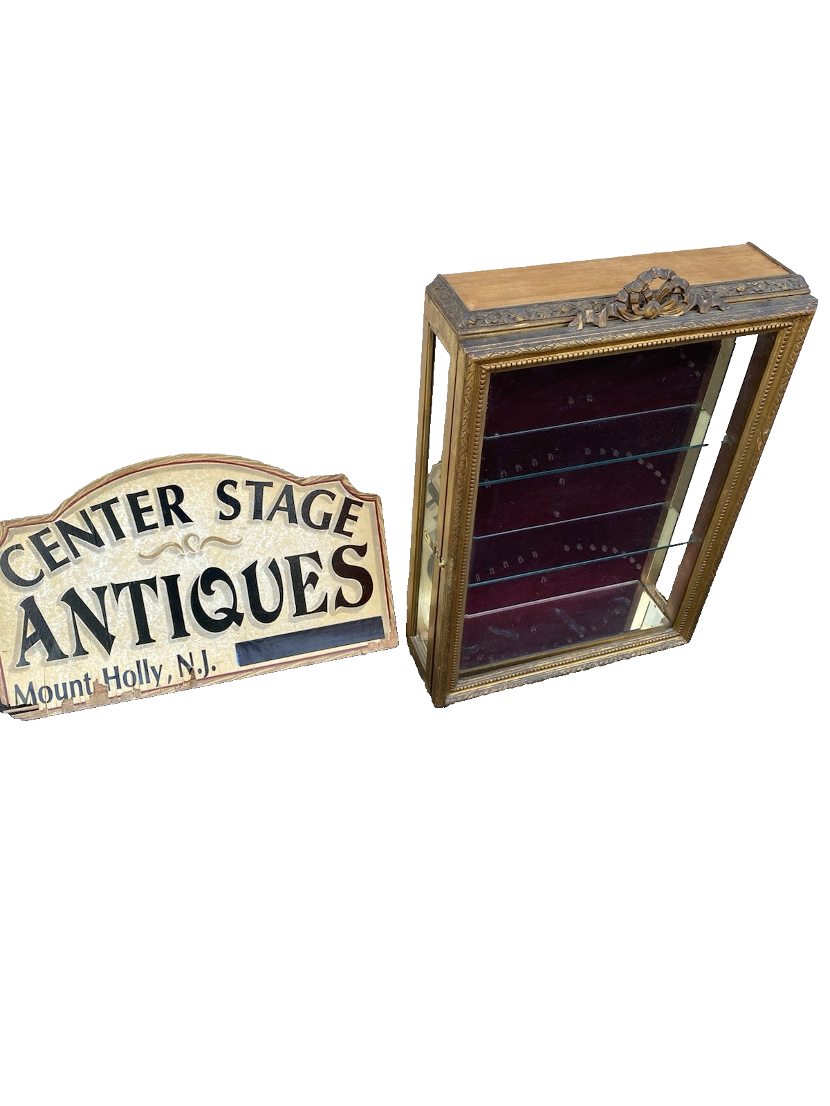 66543    Gold Decorator Whatnot Wall Shelf Spoon Holders on Back