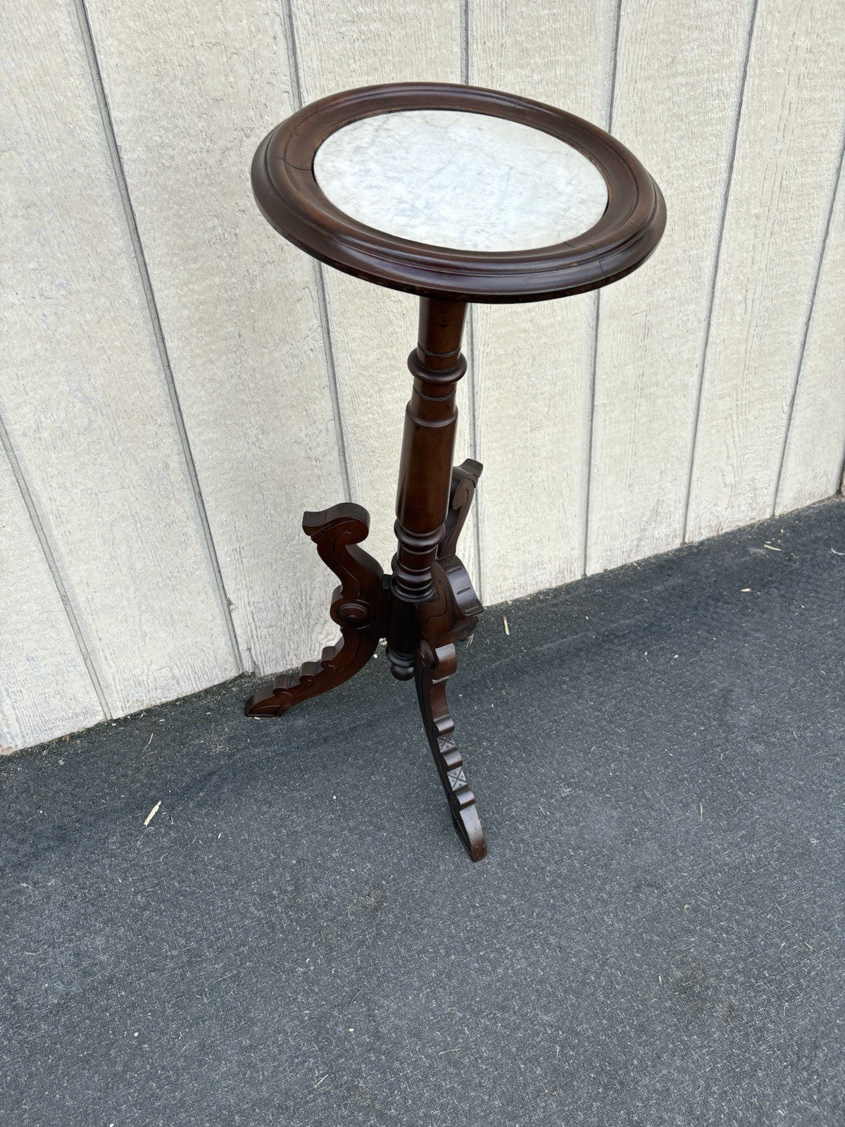 66822 Antique Victorian Marble Top Lamp Table Stand