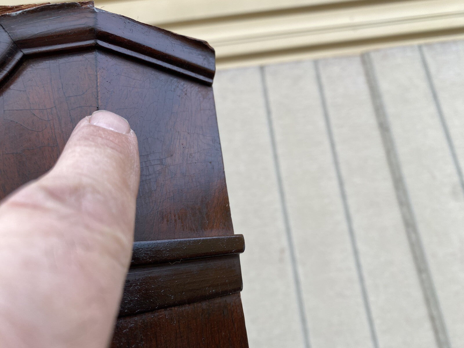 65175  Antique Mahogany Corner China Cabinet Curio