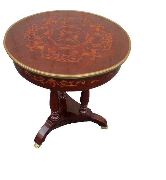 62616 Neoclassical Inlaid and Bronze Lamp Table Stand