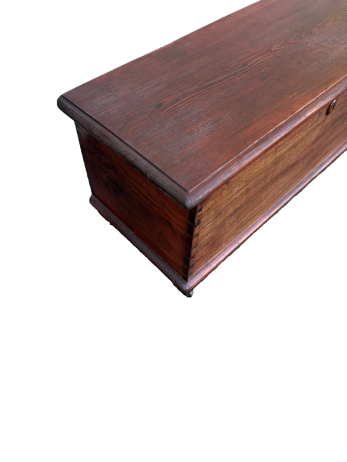 67016 Antique Primitive Storage Blanket Chest With Dovetailed Sides