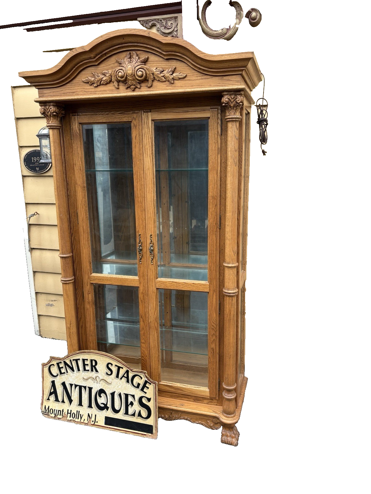 66737 Super Quality Oak Curio China Cabinet