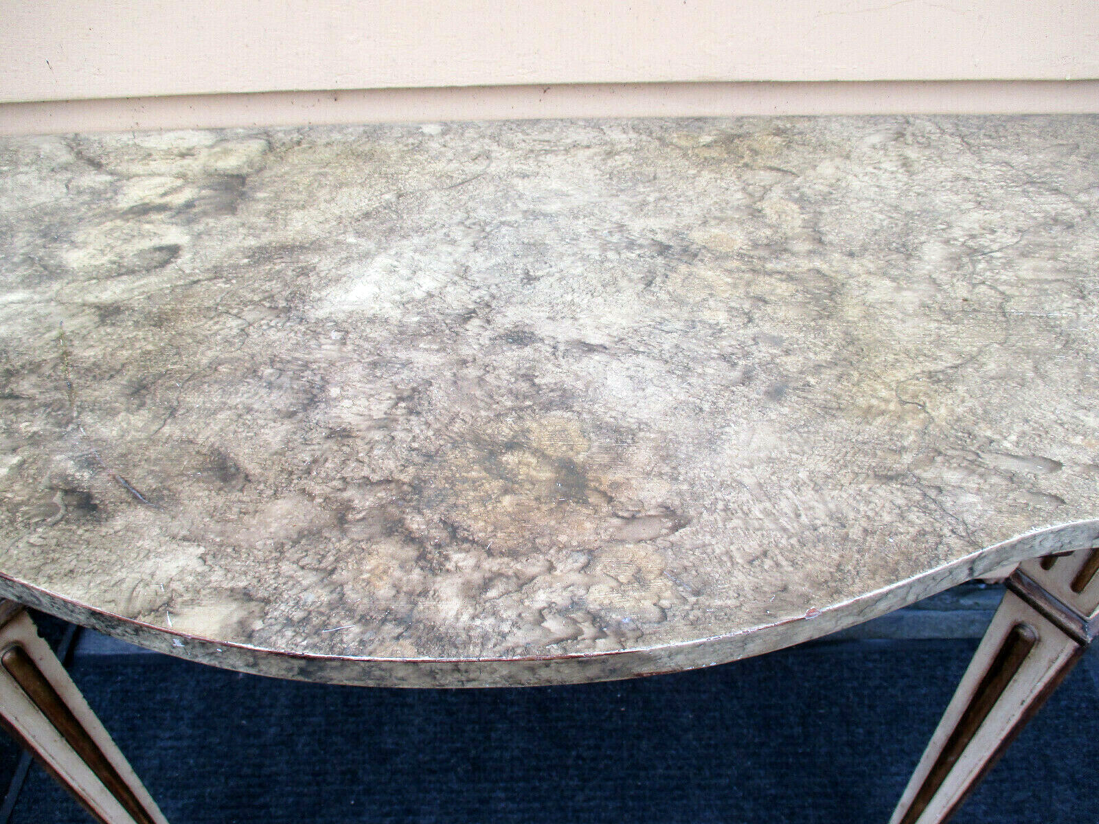 52535 Mid Century WOOD  Decorator Console Wall Table Stand