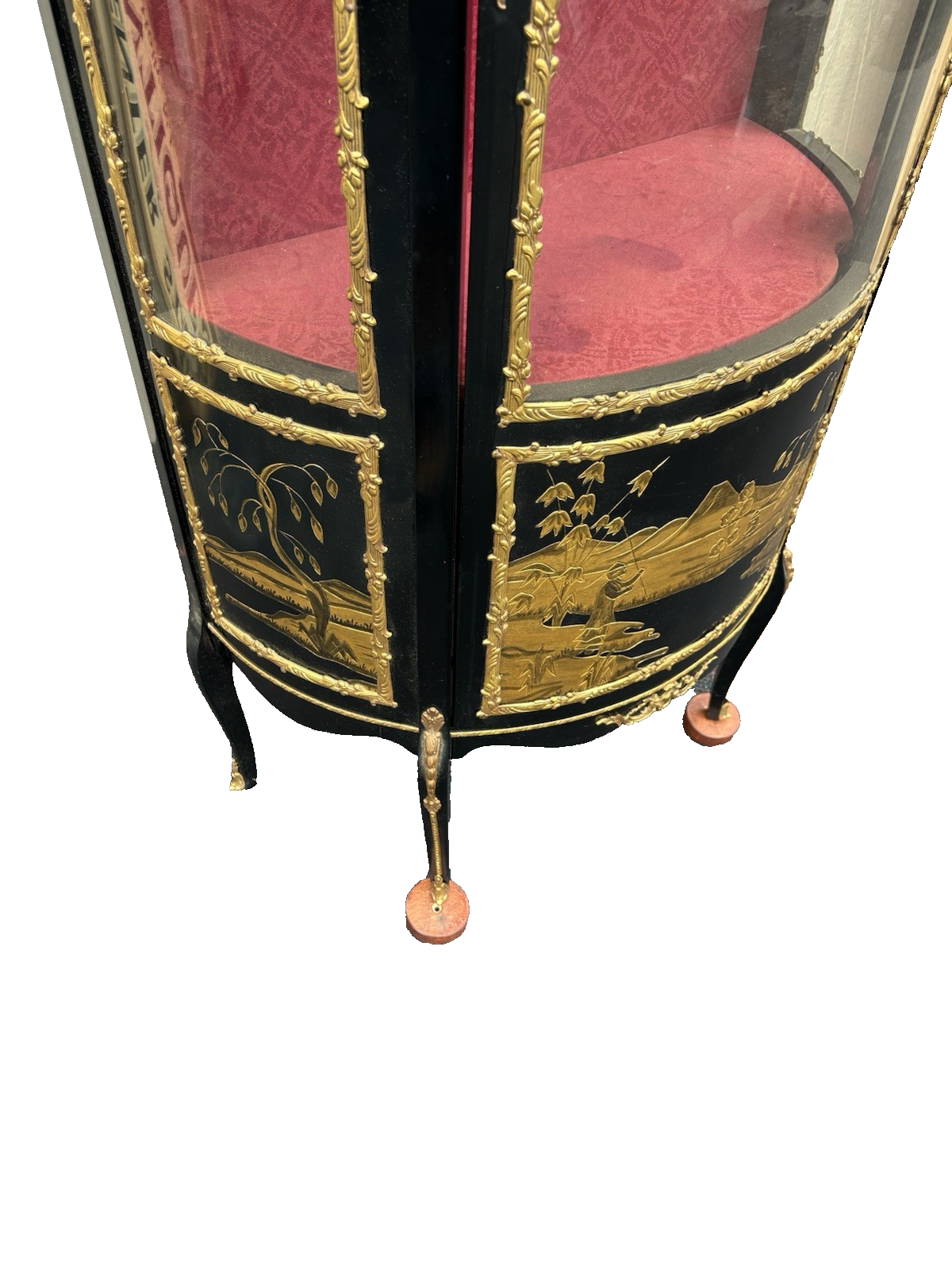 67089 Louis XV Ebony Curio Cabinet with Bronze ormalu