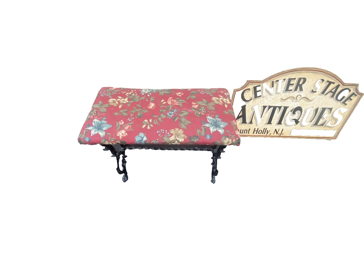 65104   Antique Iron Window Bench Seat Stool