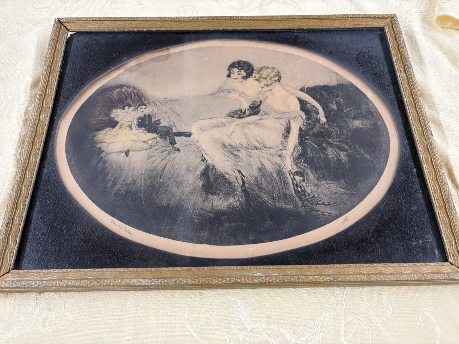 ART MS:      Deco Print French Dolls Cote'  Louis XV Style Picture