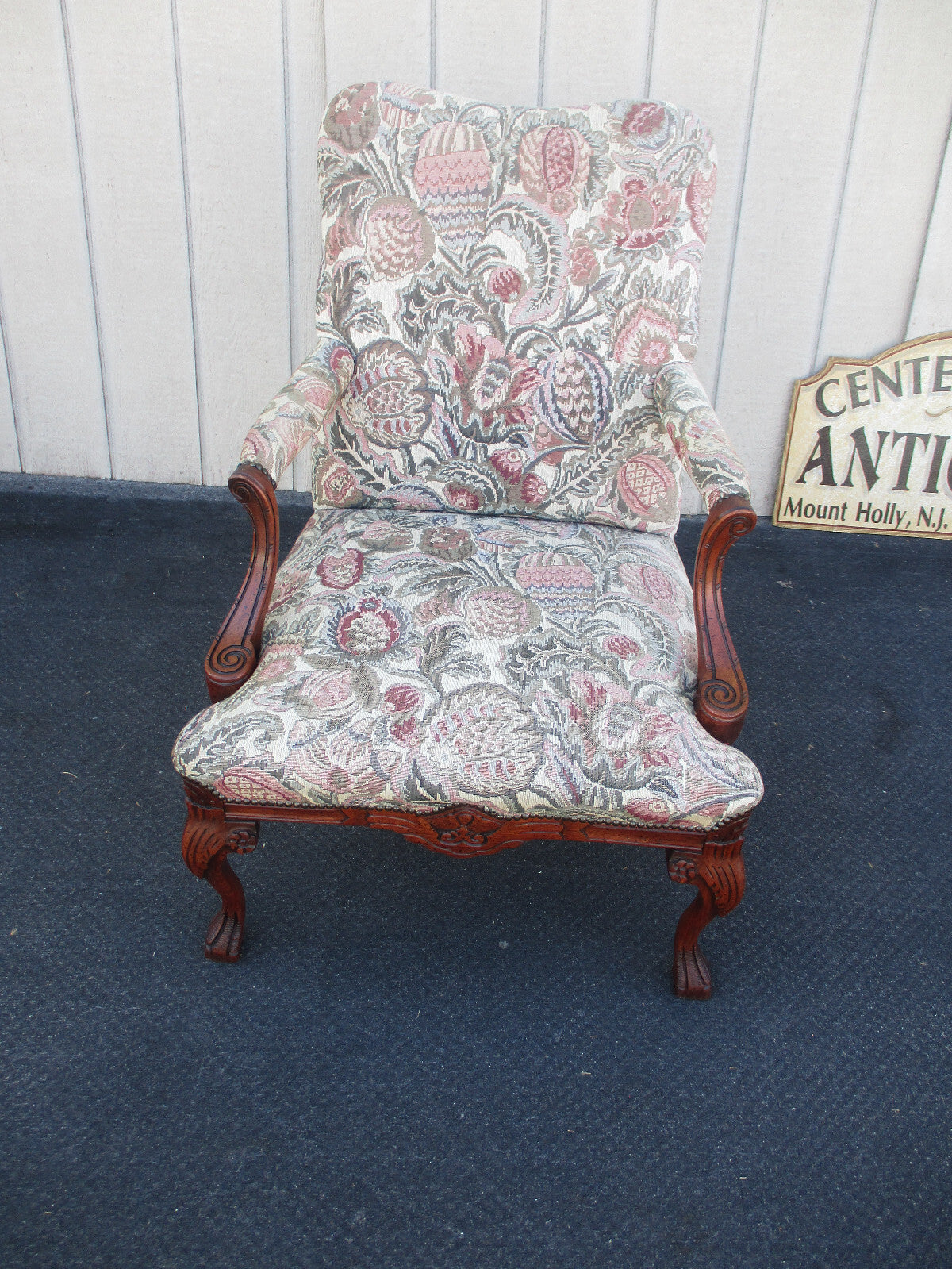 64219 Claw Foot Bergere Armchair Chair
