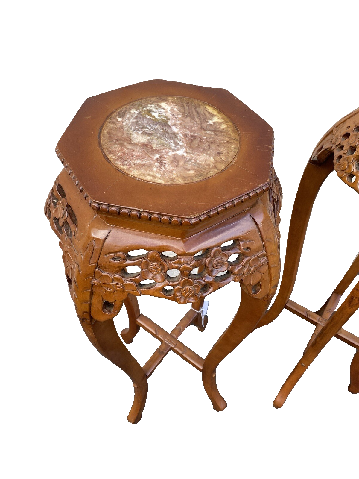 65413 PAIR Oriental Plant Pedastal Stand s Table s