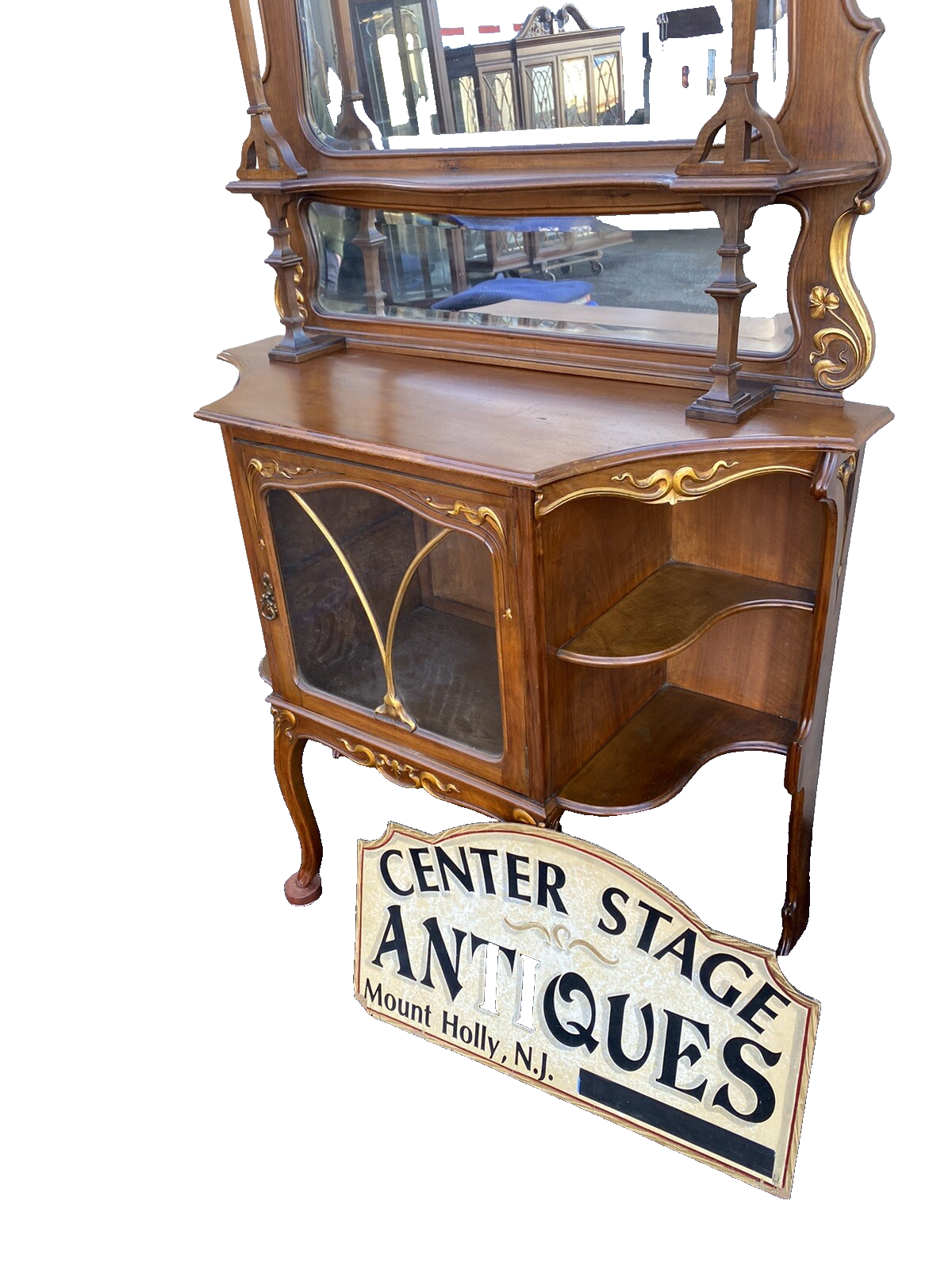 64662  Victorian Fabulous Art Nouveau Etergie Curio Cabinet Display Cabinet