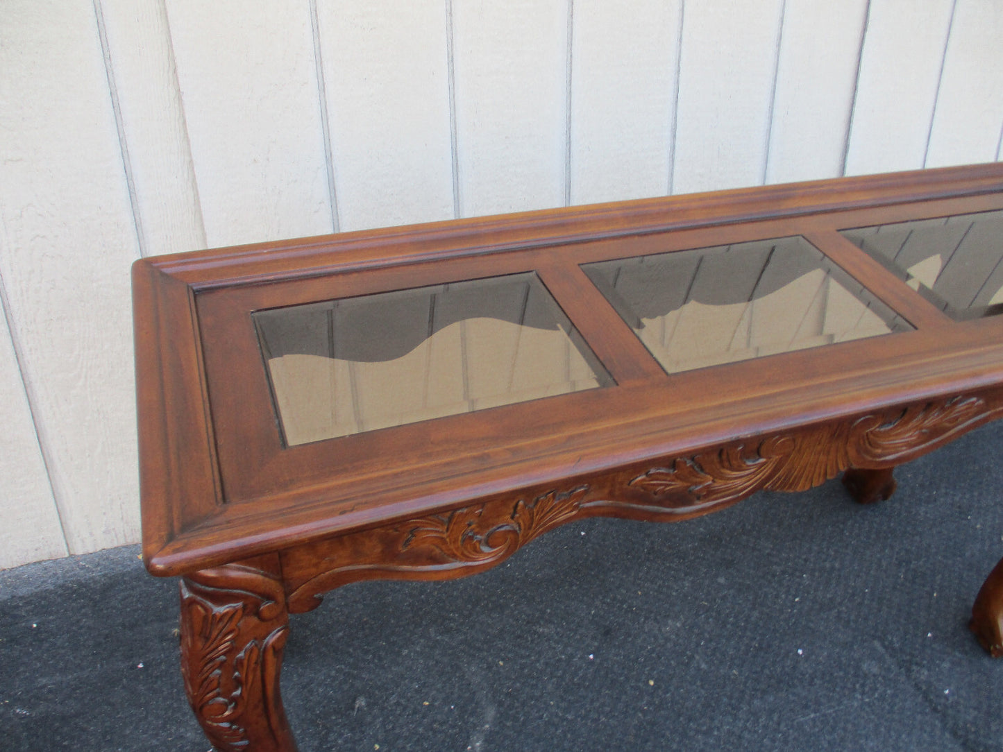 64357 Glass Top Console Hall Table Sideboard