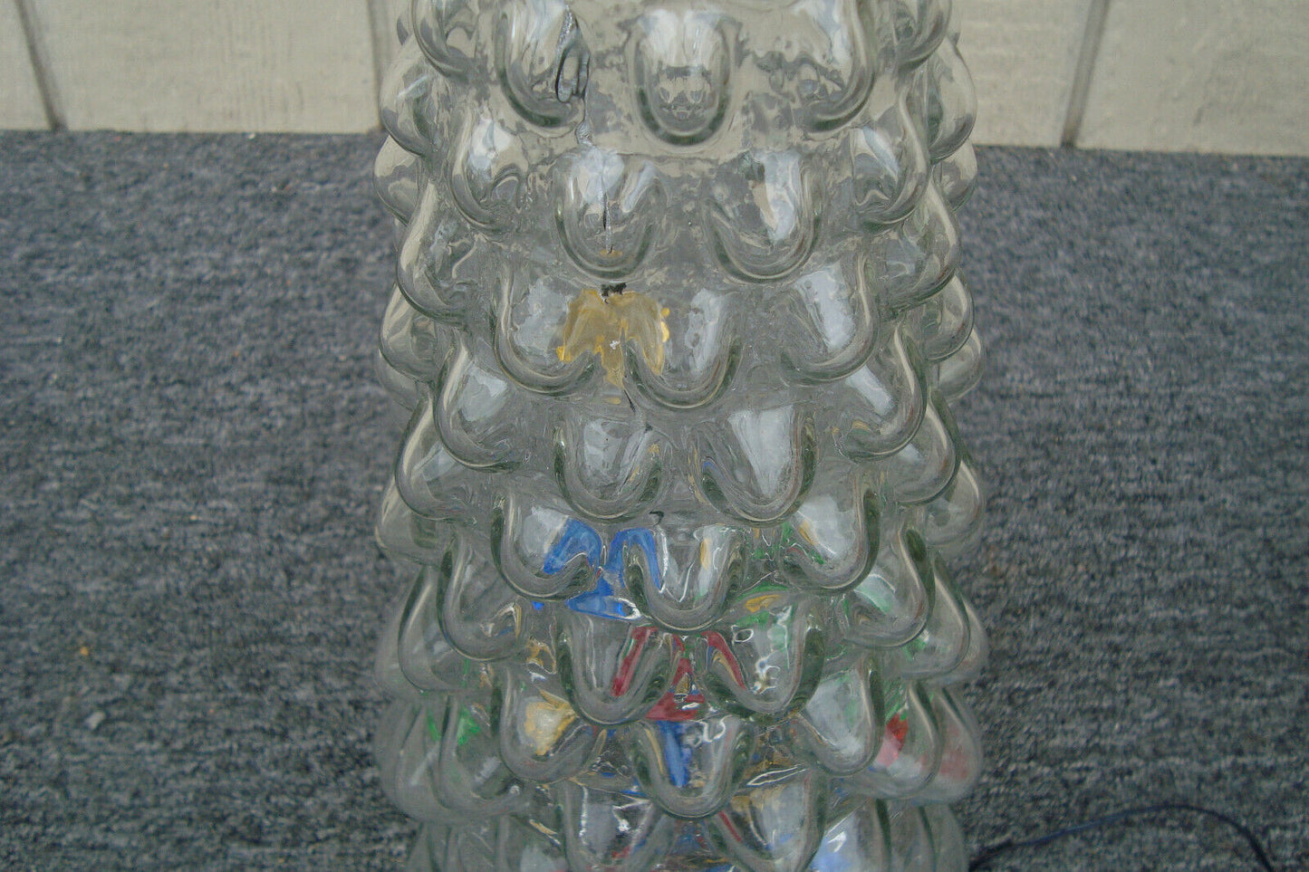 BP  WW:     POTTERY BARN Glass Christmas Tree w/ Lights and Original Box