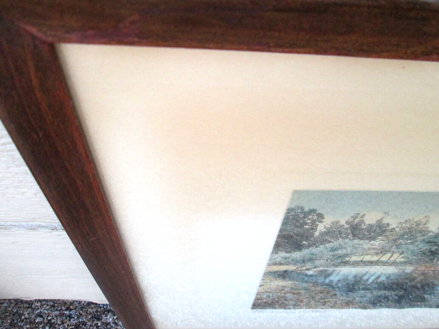 ART-WN  WALLACE NUTTING "The Swimming Pool" HAND TINTED SIGNED FRAMED PRINT