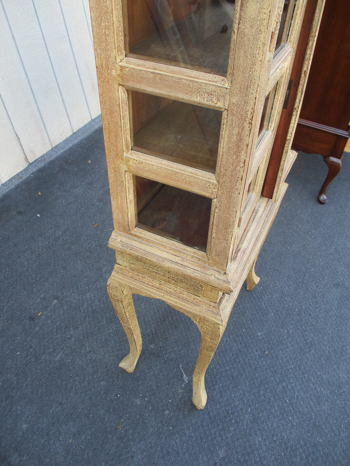 63592 Rustic Primative 2 piece Country Cabinet Curio 