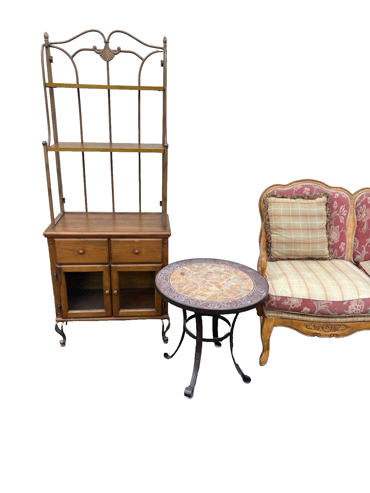 66704 Modern Bakers Rack Kitchen Cabinet with 2 drawers