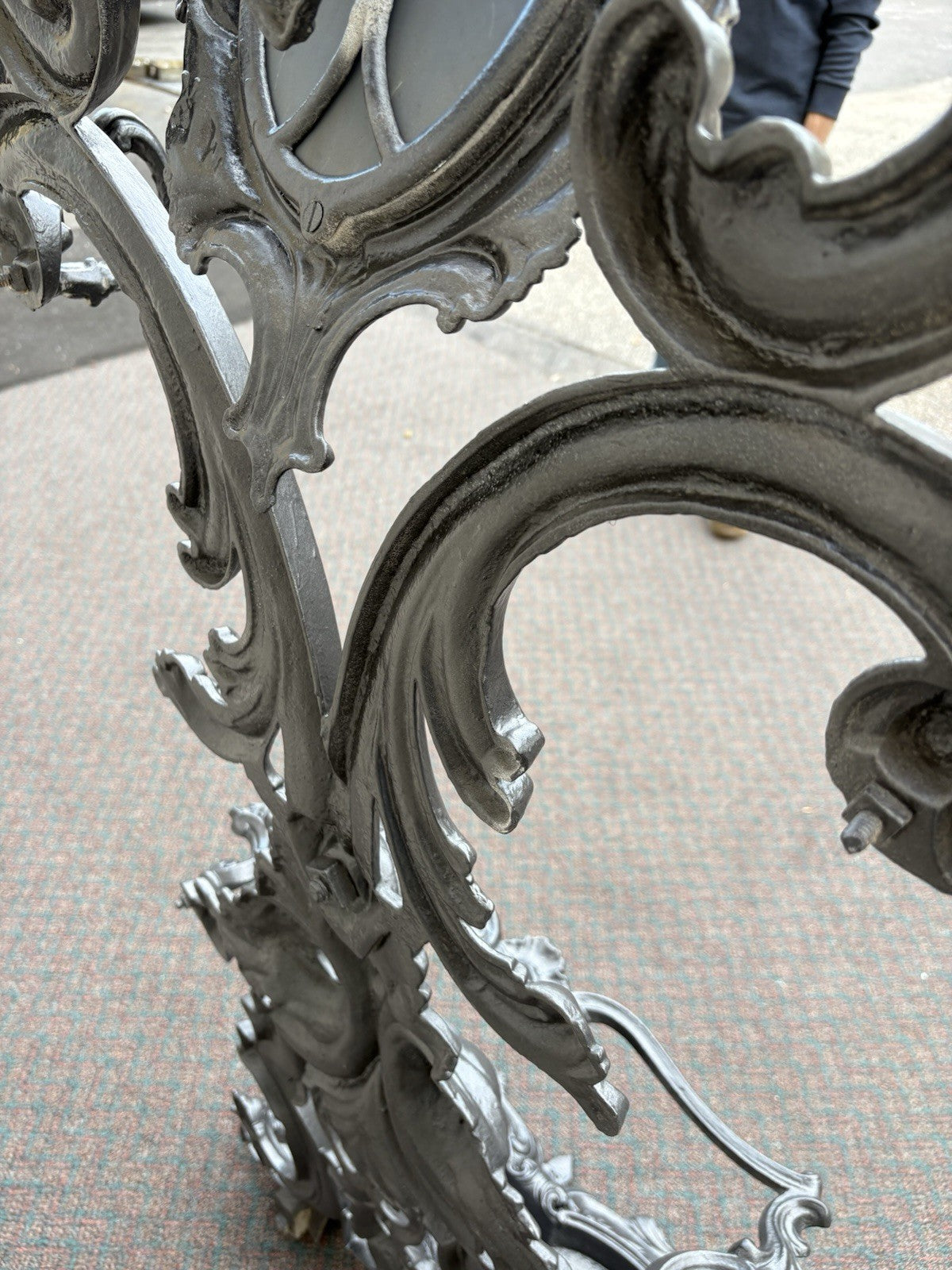 67150 Antique Victorian Cast iron Hat Rall With Mirror and Umbrella holders