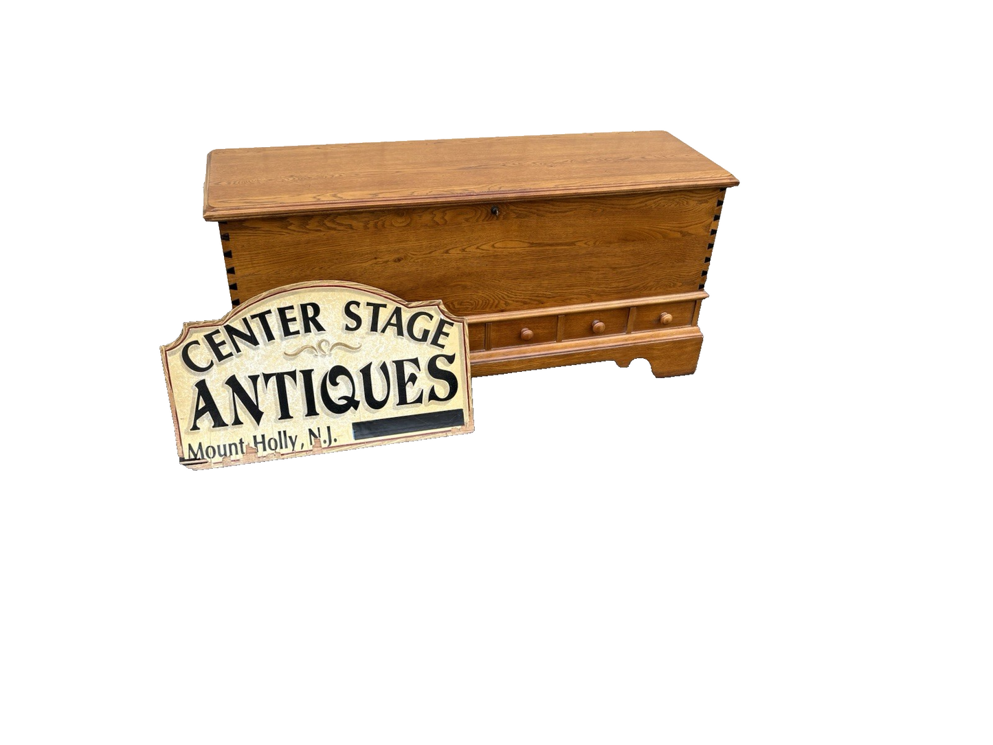 66663   Oak Dovetailed Blanket Storage Chest