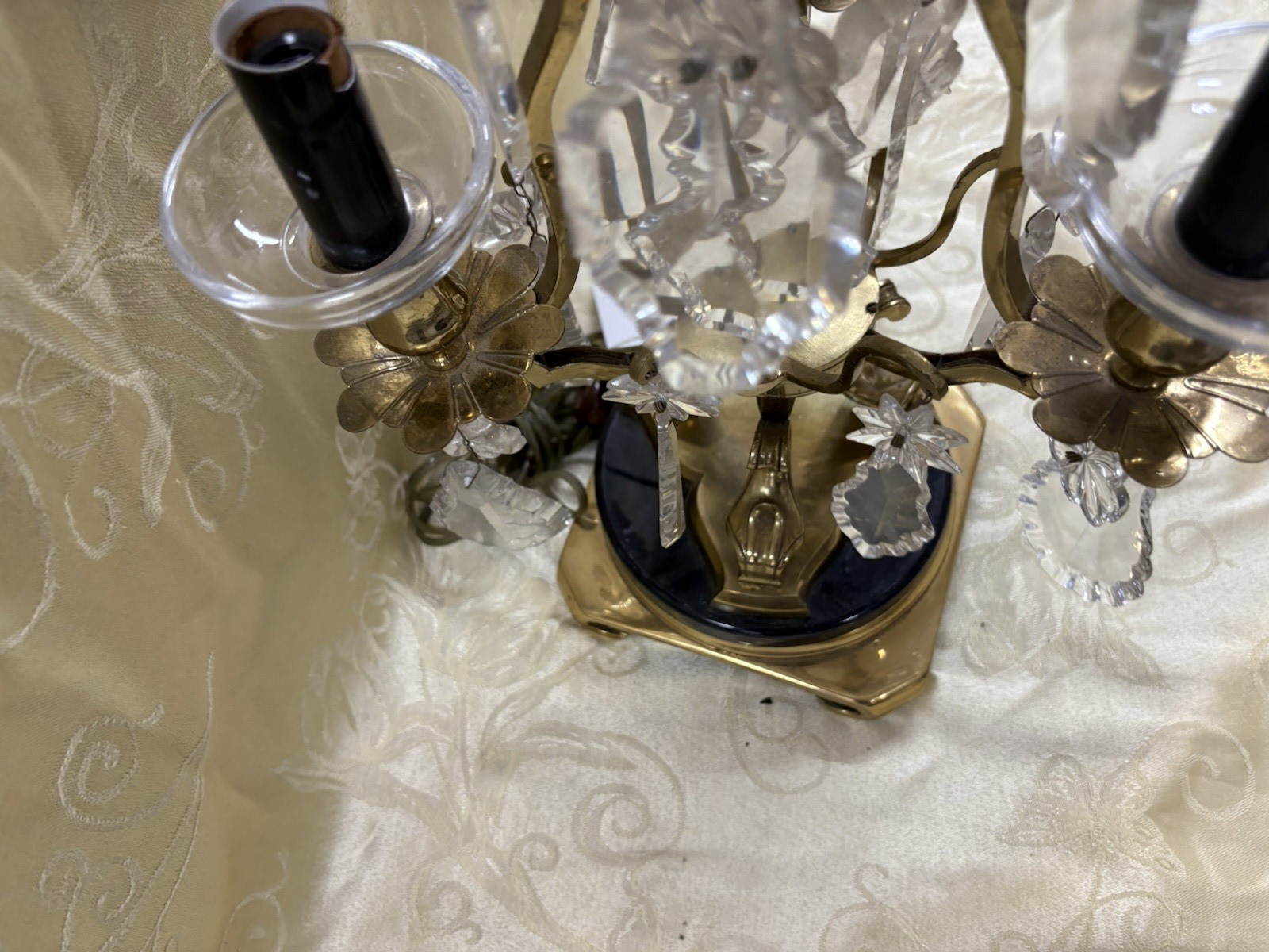 66111  Bronze and Prism Table Lamp