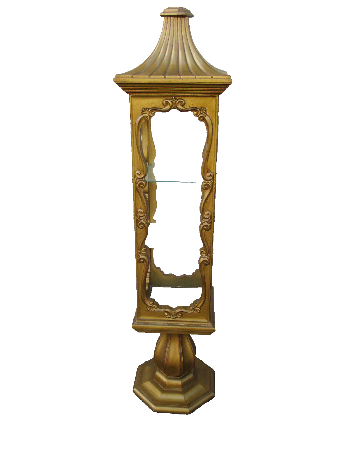 62471  Mid Century Modern Gold Curio Cabinet Etergie