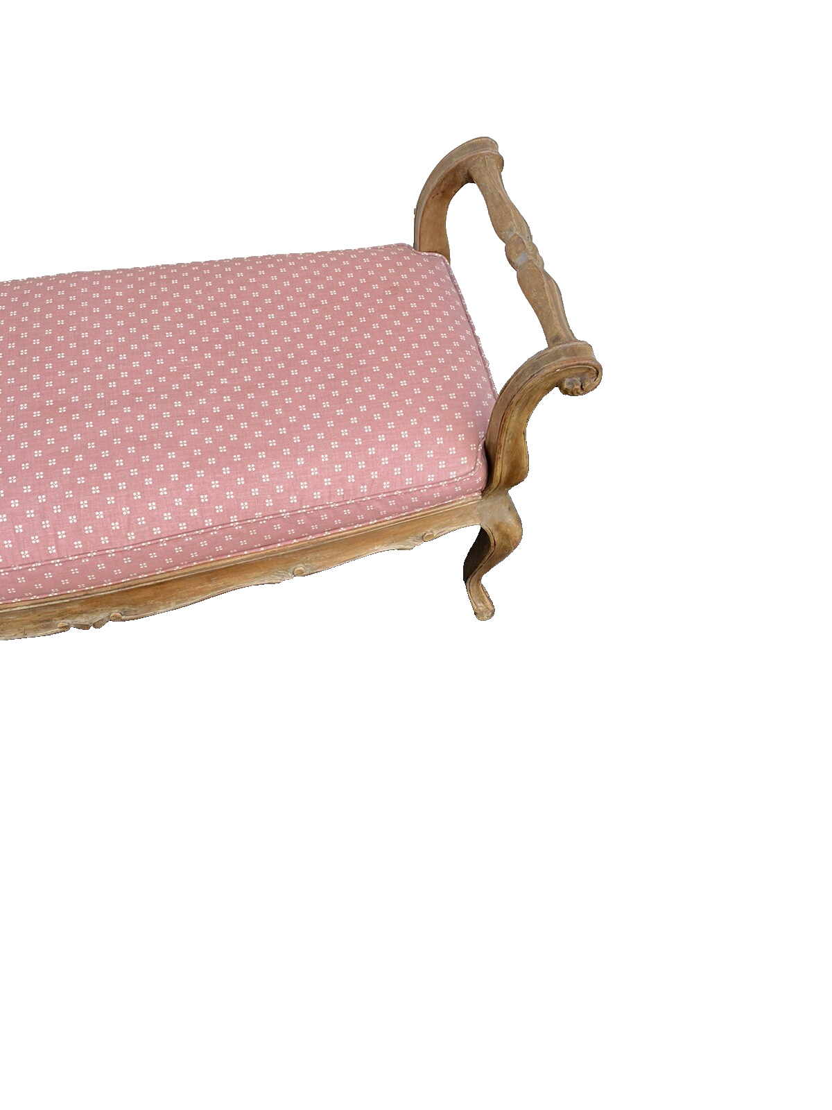 65935  French Country Louis XV window Bench Ottoman