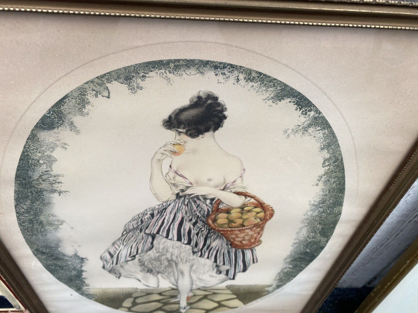 65135 Old ICART Print LE PANIER DE FOMMES Morris Bender INC