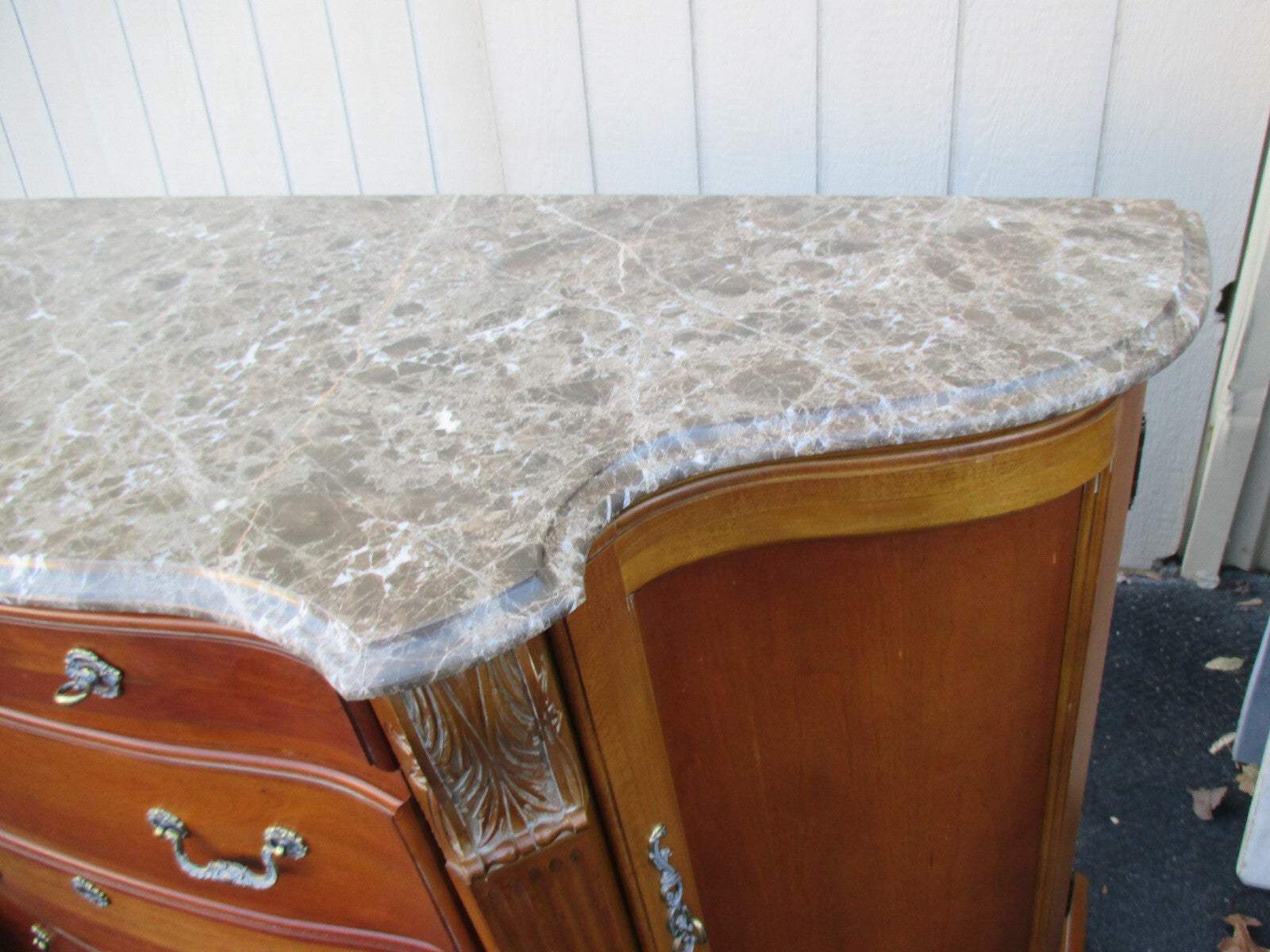 63952 Marble Top American DREW Sideboard Server Cabinet 
