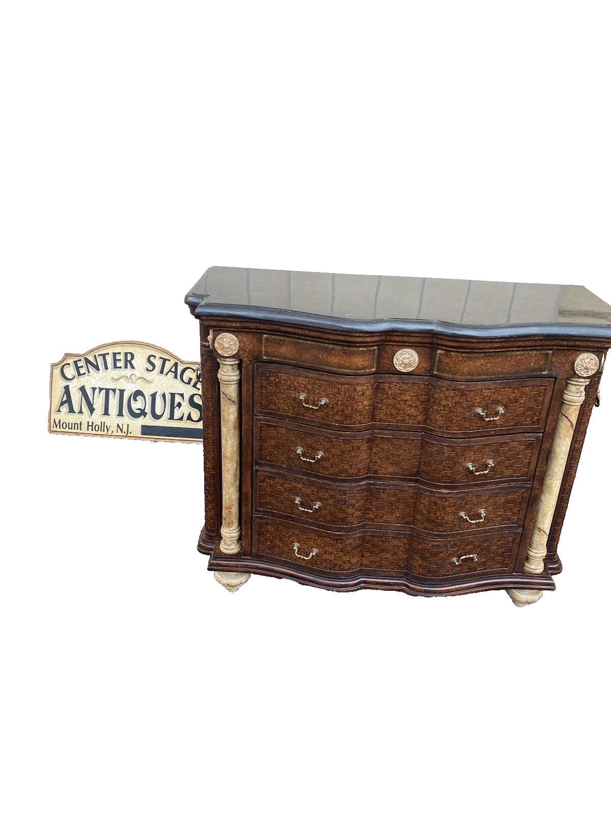 64591 Marble Top Server Chest Sides Open