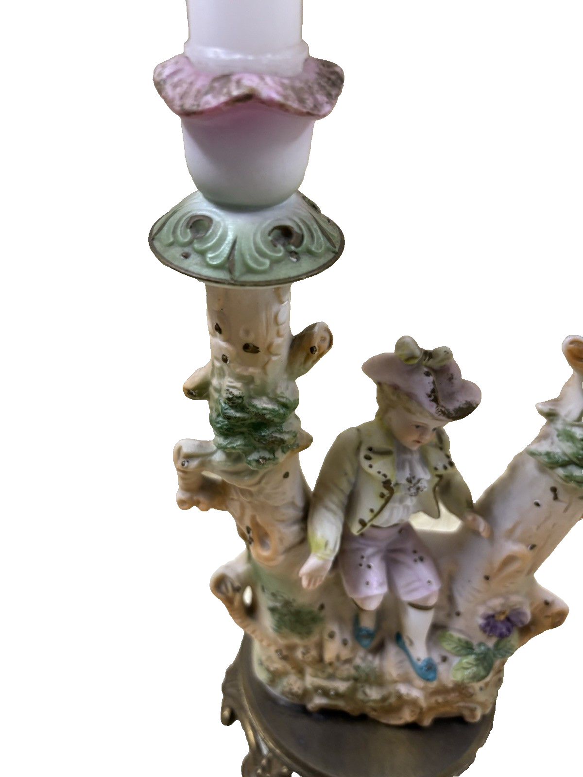 COL 01:       Pair Bisque Candelabra Figures