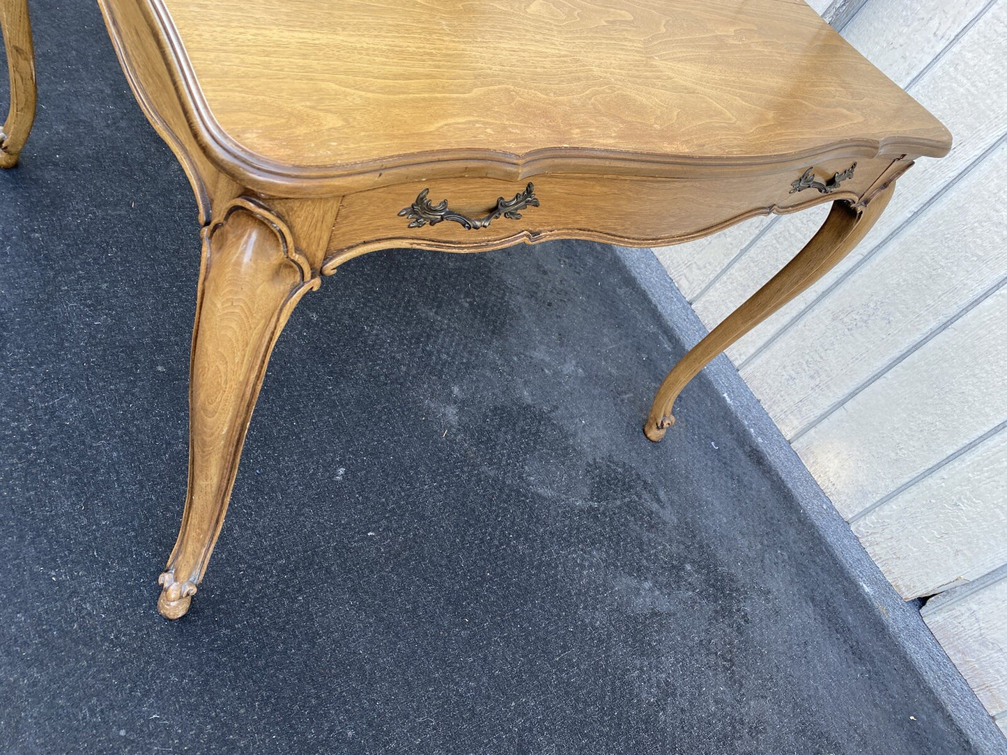 66283  French Country Leather Top Game Table Dining Table