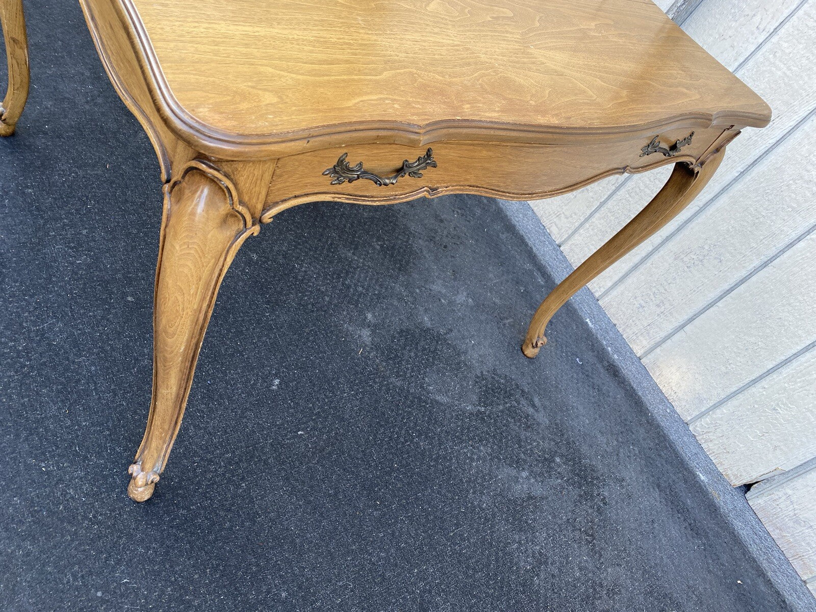 66283  French Country Leather Top Game Table Dining Table