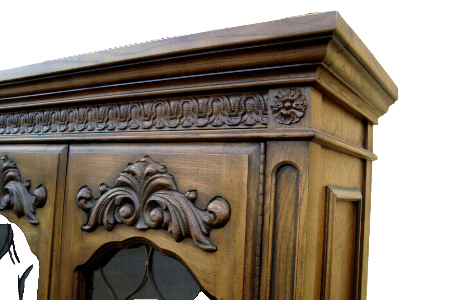 57262   Fancy  Modern Oak Curio China Cabinet with Light