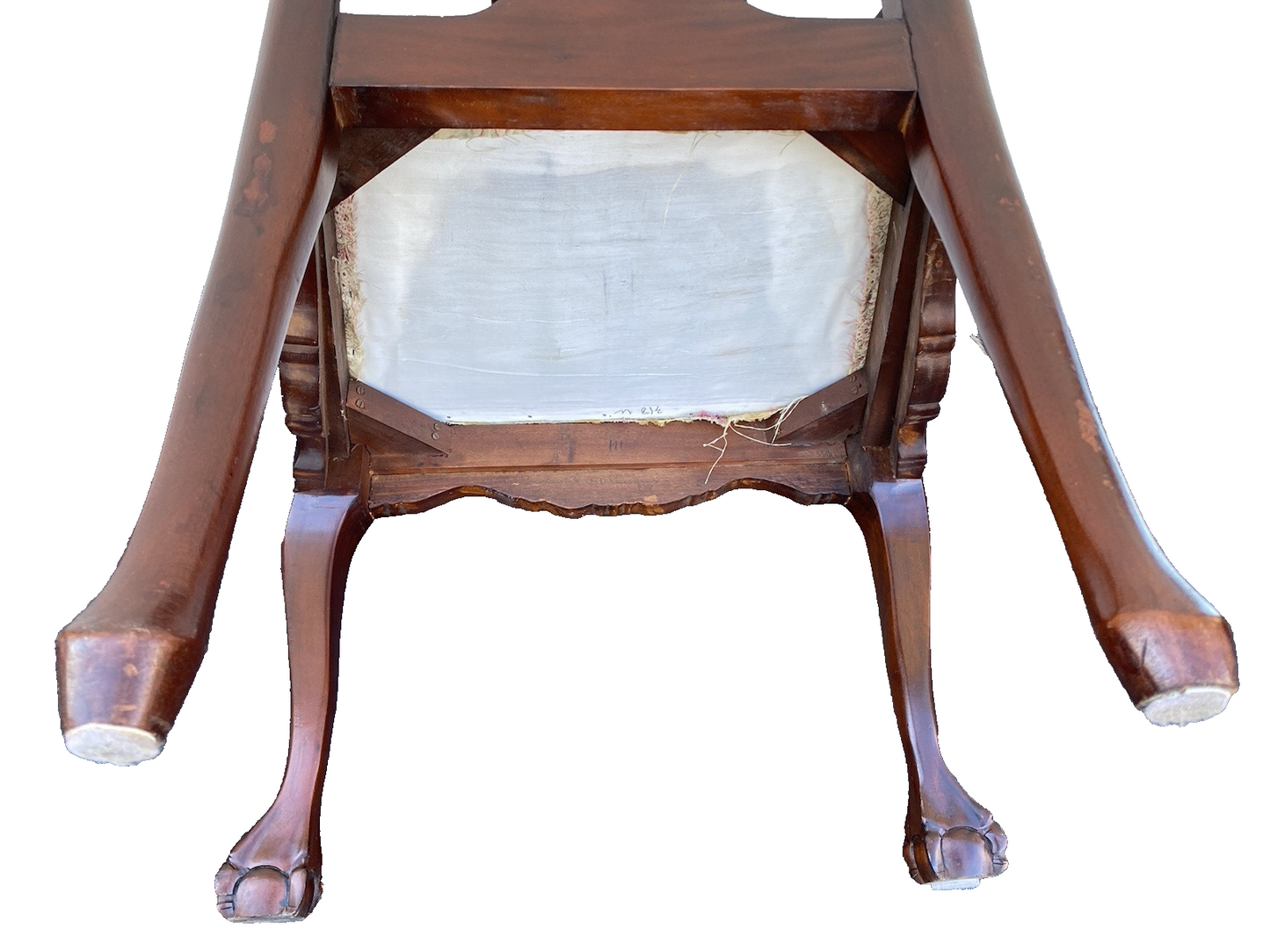 66346 Pair Mahogany Claw Foot Armchair Chair s