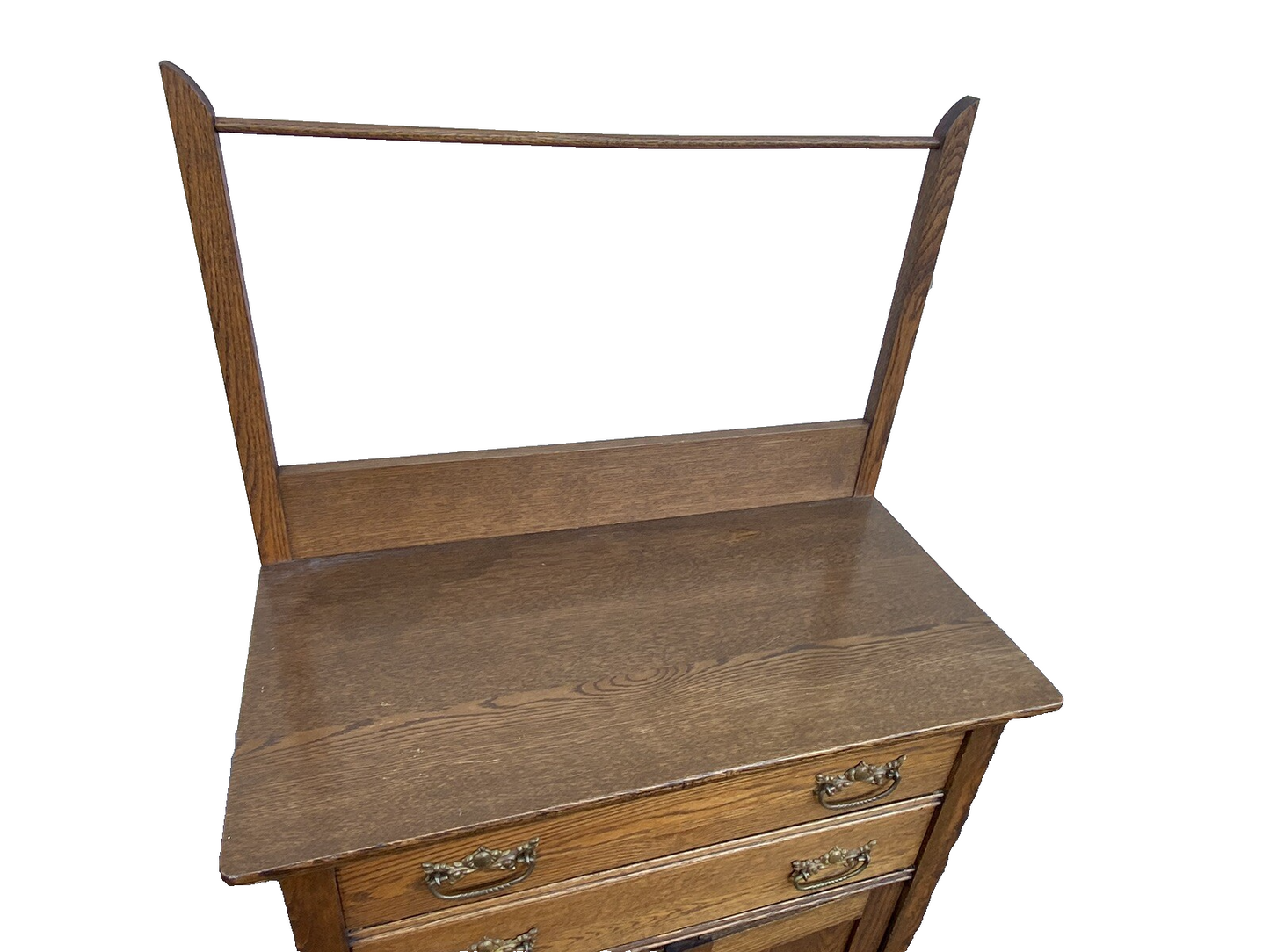 65942 Antique Victorian Oak Washstand Chest Dresser