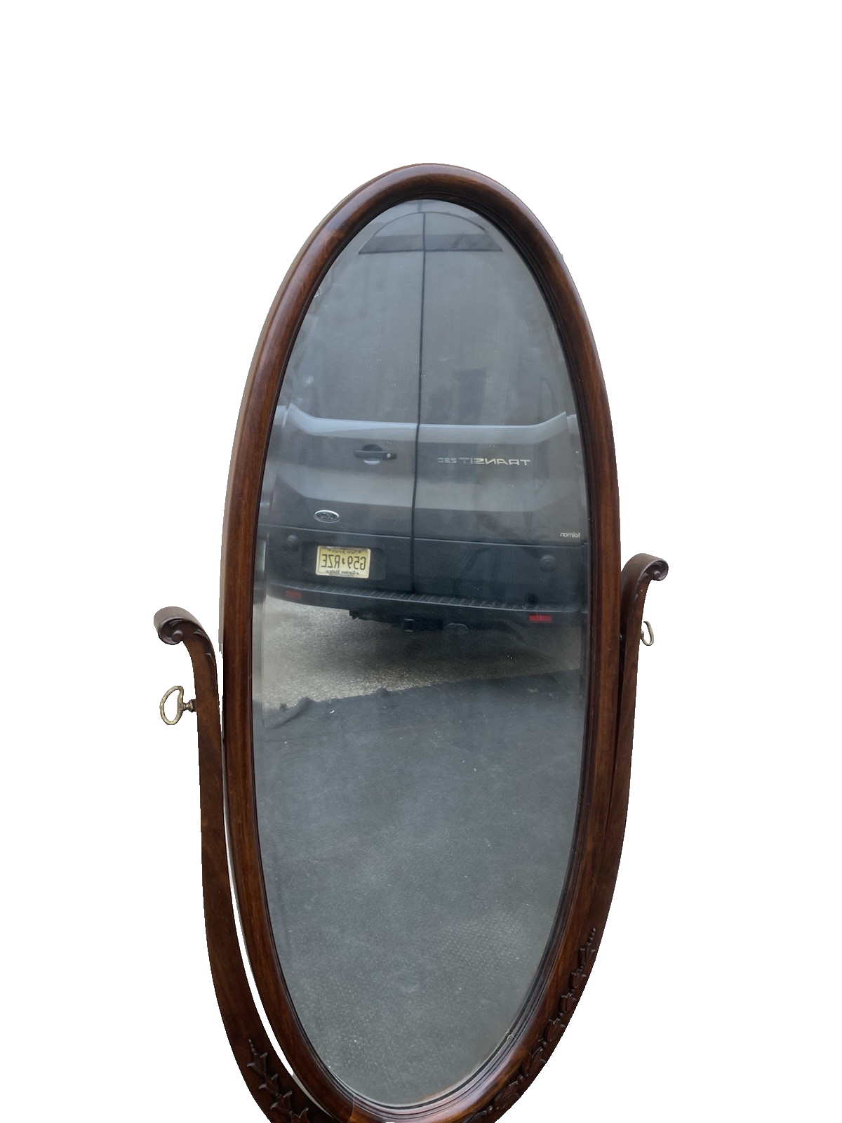 66367 Chevel Antique Mahogany Dressing Mirror w/ Claw Feet